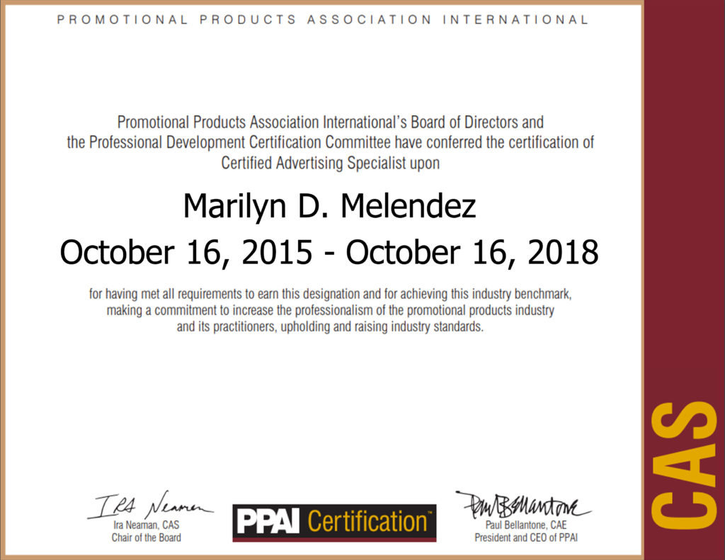 "alt="image of CAS Certification of Promotional Products and Advertising Specialties and Promotions"